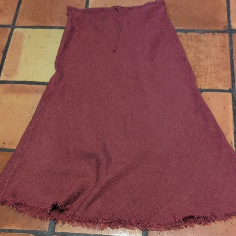 Flax linen Maxi A-Line Skirt for Casual Resort Wear